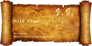 Volf Ilma névjegykártya